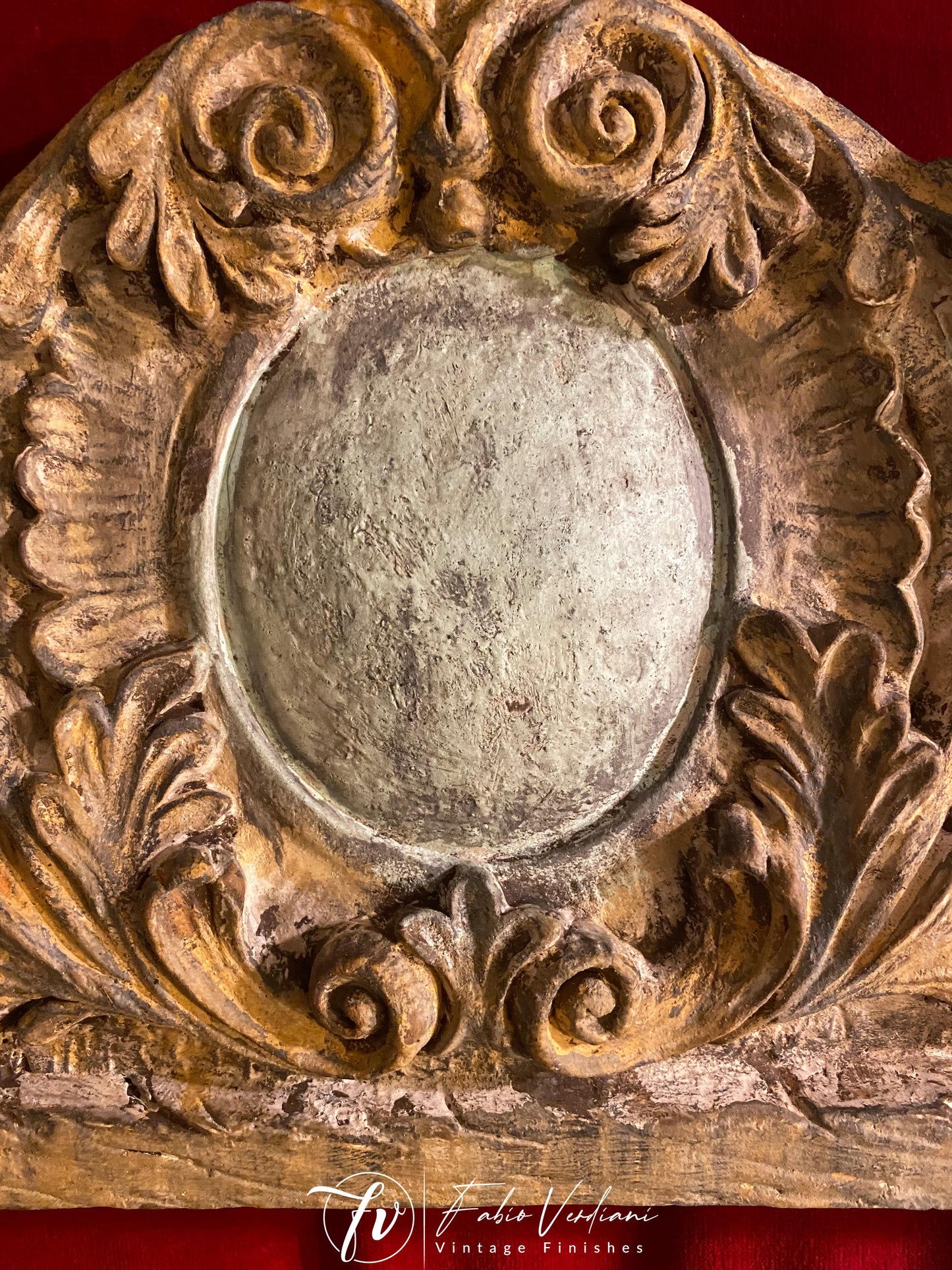 Cherubs Ornament - Distressed Verdigris and Gold Milk Paint