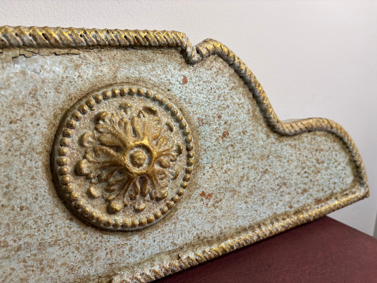 Gustavian Blue decorative accent in Patina Toscana with gold trims