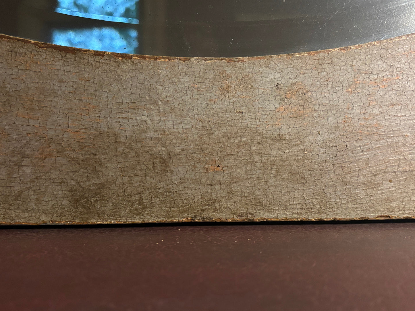 Gustavian Grey oval mirror in Patina Toscana with golden decorative molding- NOT FOR SALE HERE