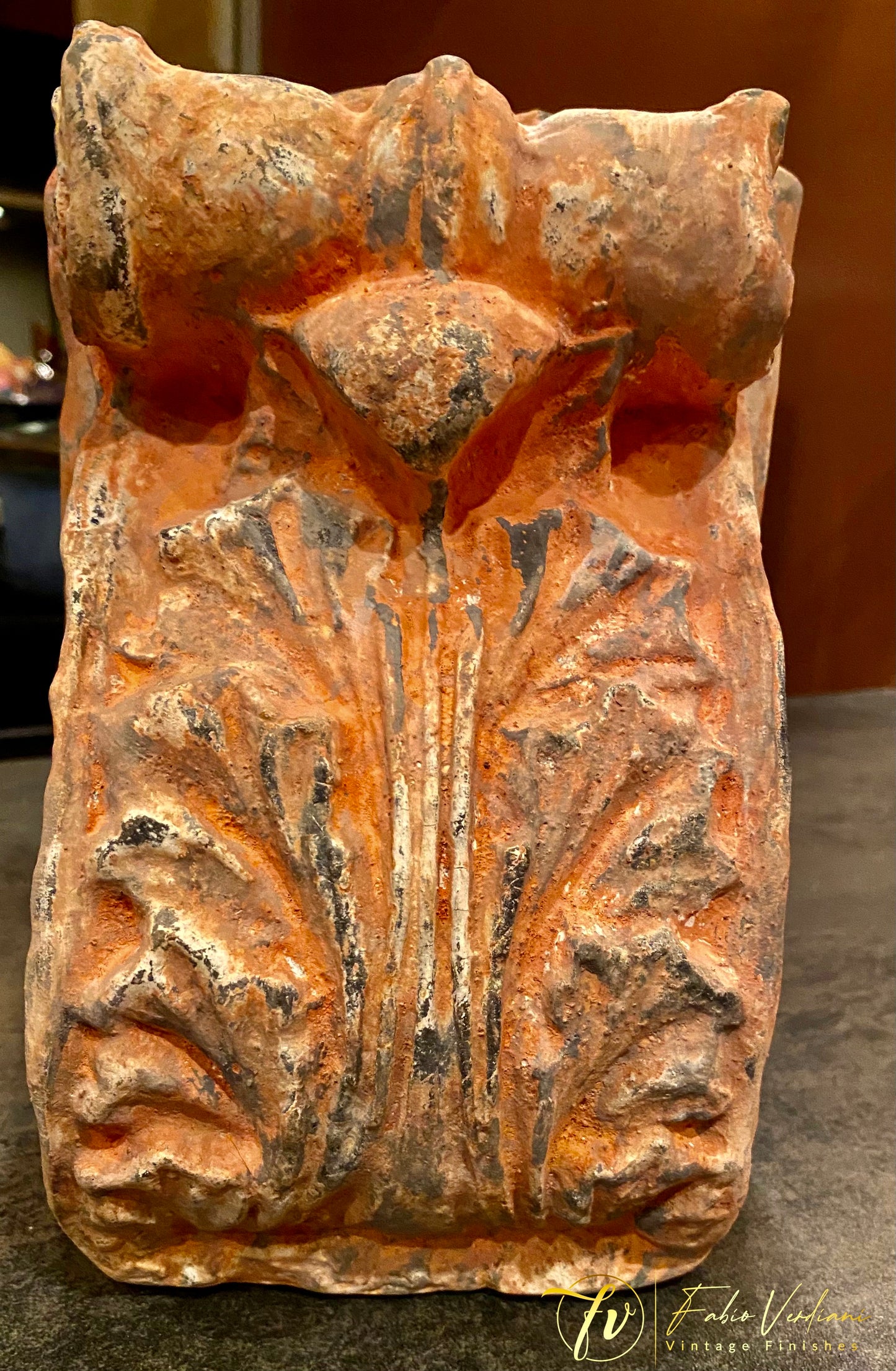 Distressed Rose Milk Paint and Silver Wax Wood Corbel Bookend