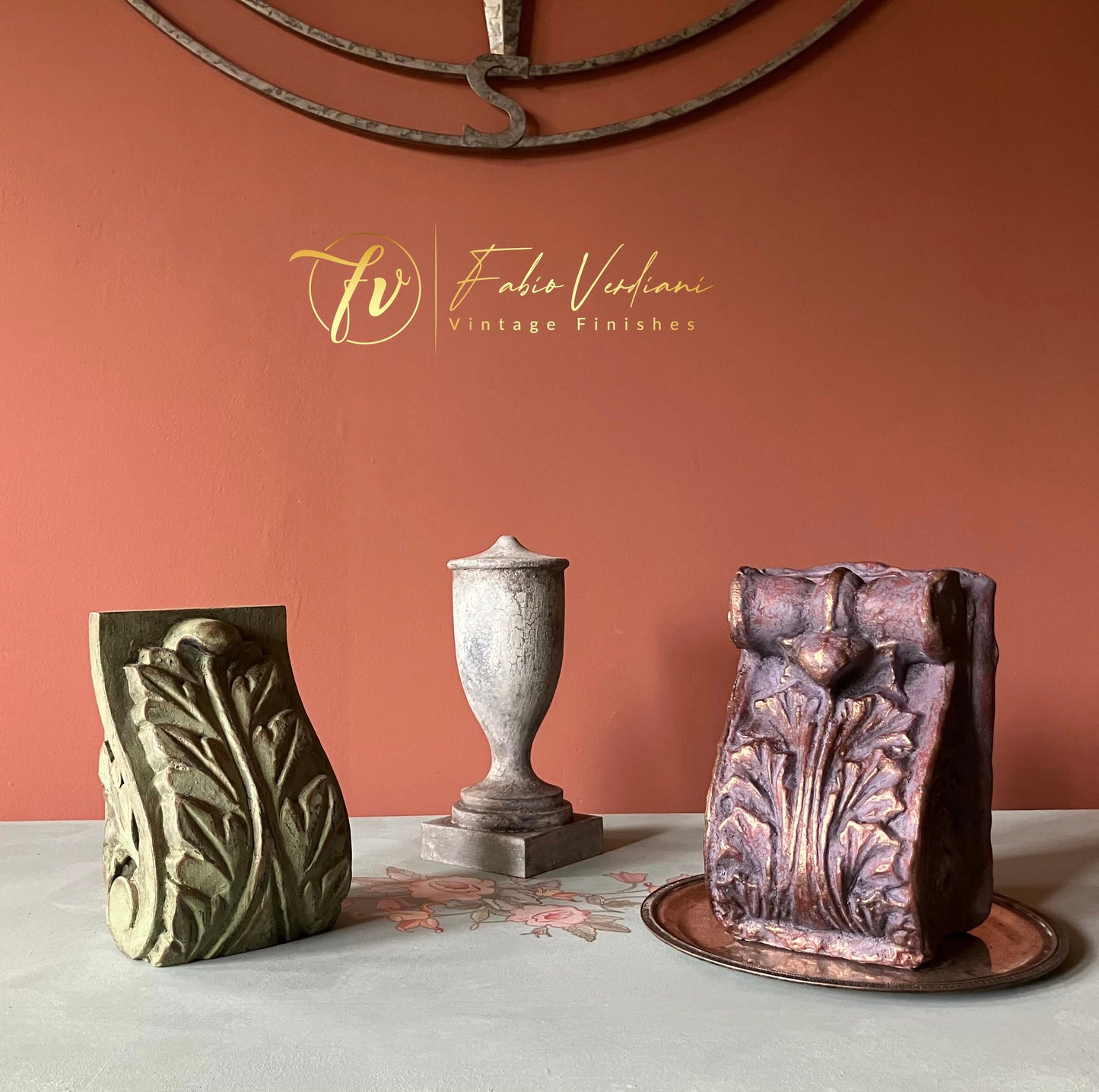 Corbel, Distressed Faux Copper and Verdigris - NOT FOR SALE HERE