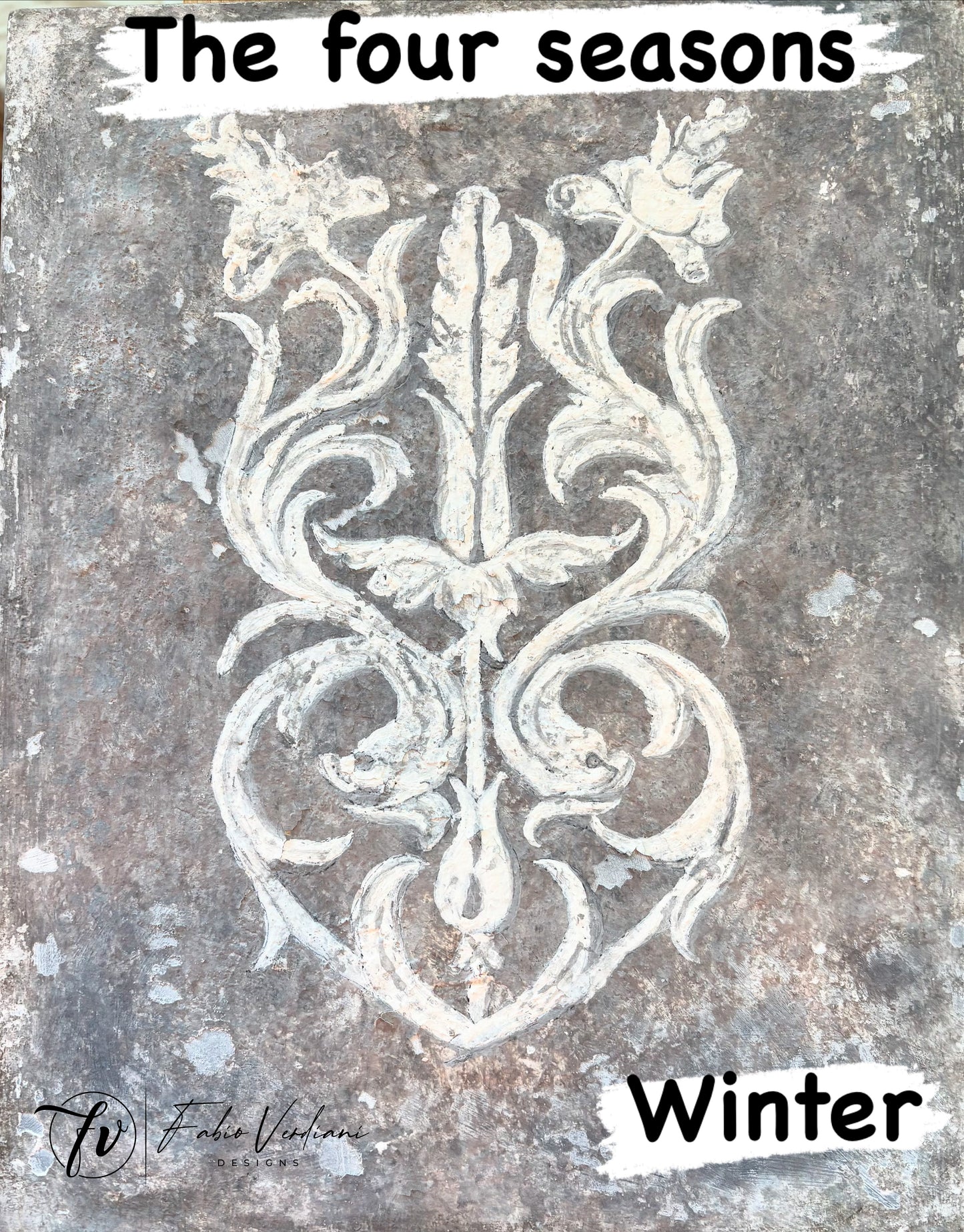 Set of distressed patina hand painted boards (11x14) inspired by The Four Elements - casein on gesso (Copy)