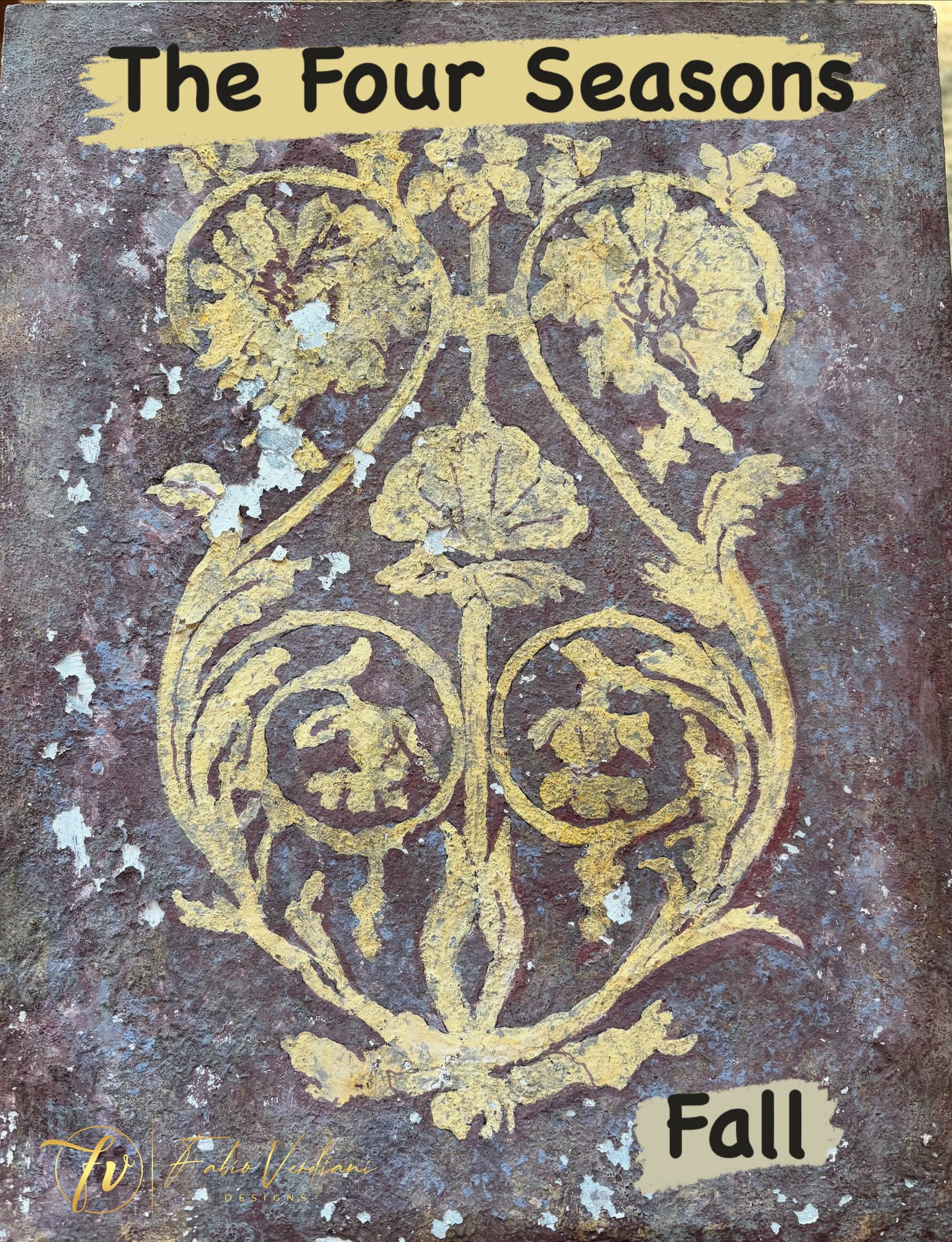 Set of distressed patina hand painted boards (11x14) inspired by The Four Elements - casein on gesso (Copy)