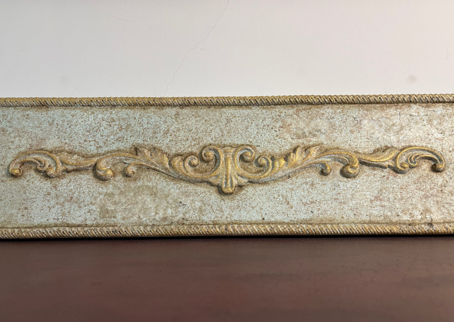 Gustavian Blue decorative accent in Patina Toscana with gold trims